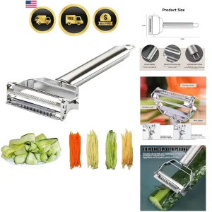 Multifunction Stainless Steel Julienne Peeler Vegetable Peeler Double Planing...
