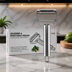 Dual Blade Peeler Stainless Steel Julienne Slicer for Fruit & Vegetables New