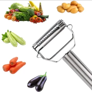 Stainless Steel Julienne Vegetable Peeler Dual Blade Fruit Carrot Slicer